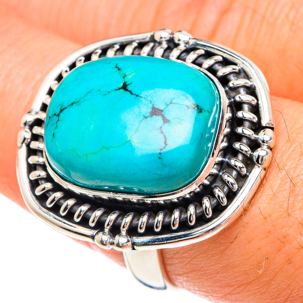 Tibetan Turquoise Rings handcrafted by Anasilvercos - RING88199