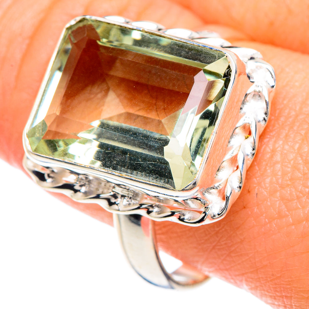 Green Amethyst Rings handcrafted by Anasilvercos - RING88207