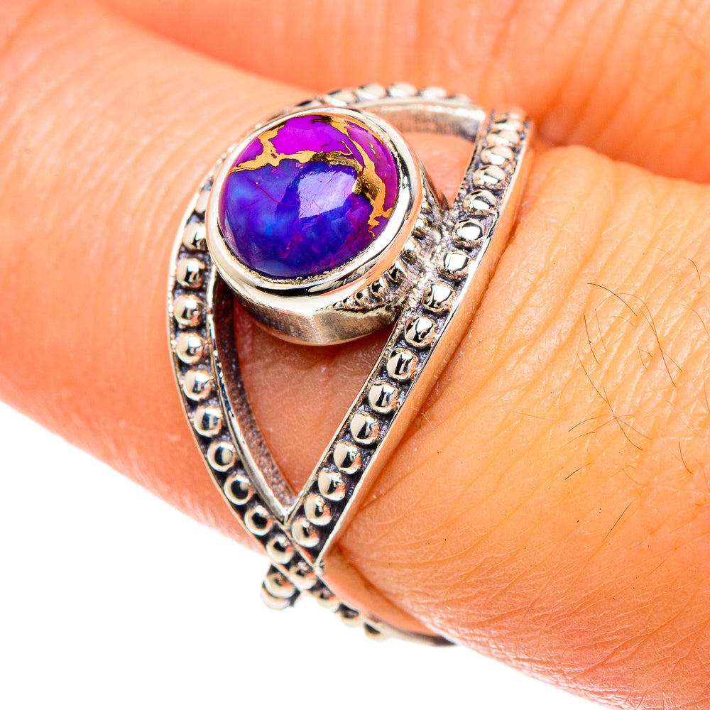 Purple Copper Composite Turquoise Rings handcrafted by Anasilvercos - RING88215
