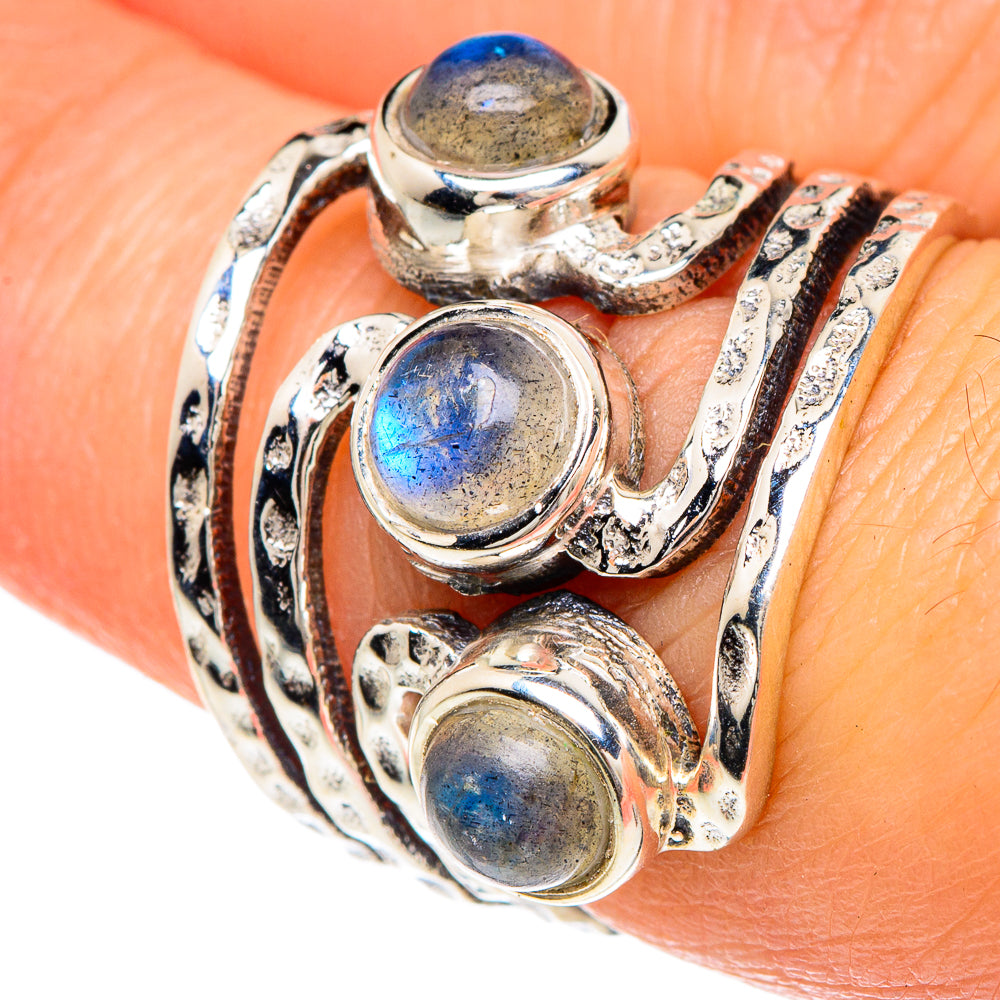 Rainbow Moonstone Rings handcrafted by Anasilvercos - RING88228