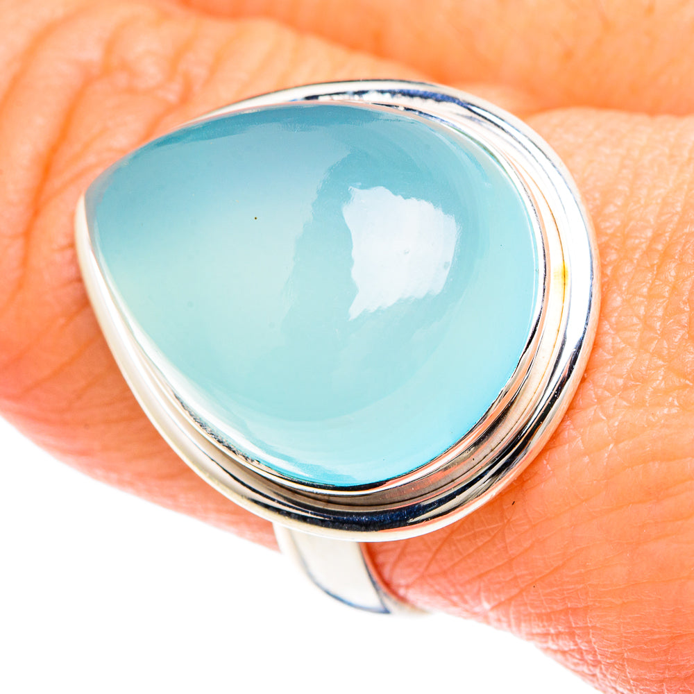 Aqua Chalcedony Rings handcrafted by Anasilvercos - RING88231