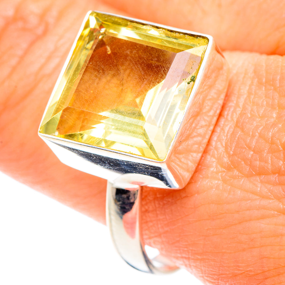 Lemon Quartz Rings handcrafted by Anasilvercos - RING88253