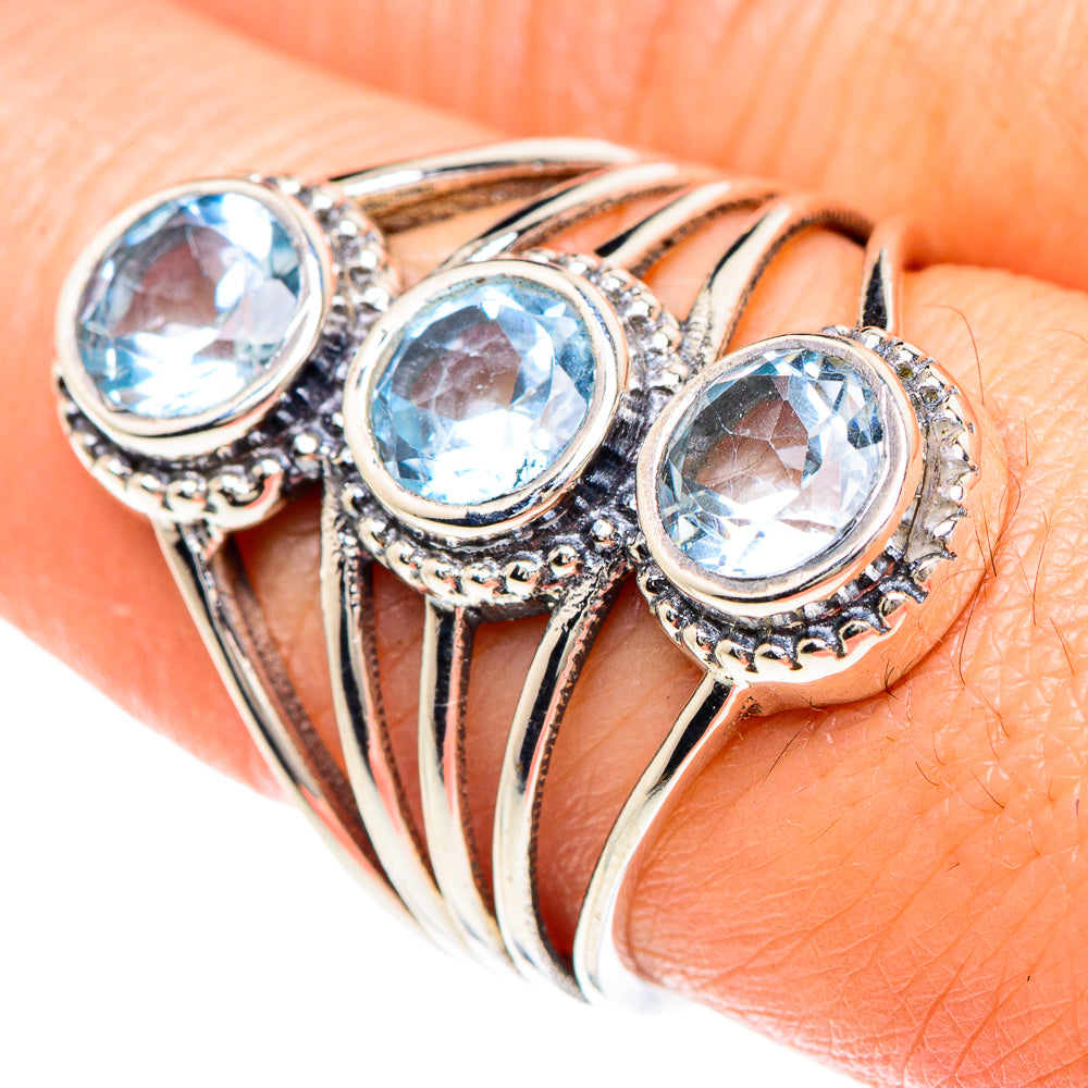 Blue Topaz Rings handcrafted by Anasilvercos - RING88257