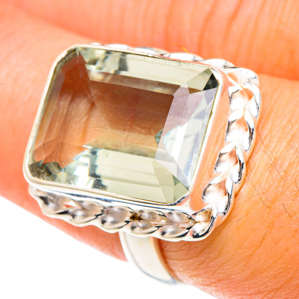 Green Amethyst Rings handcrafted by Anasilvercos - RING88294
