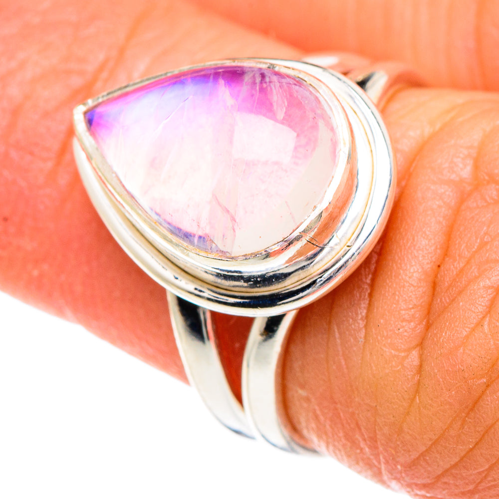 Pink Moonstone Rings handcrafted by Anasilvercos - RING88300