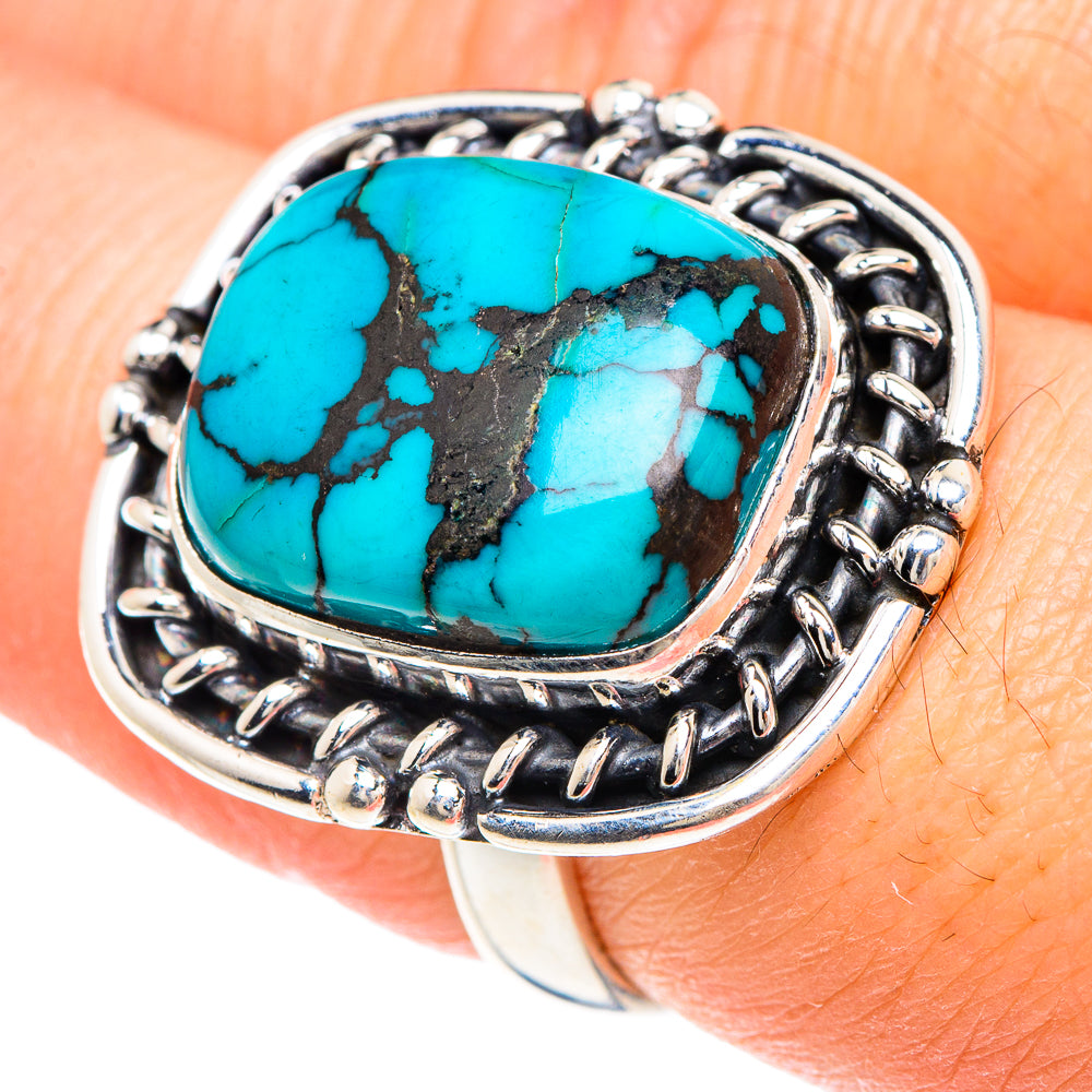Tibetan Turquoise Rings handcrafted by Anasilvercos - RING88311