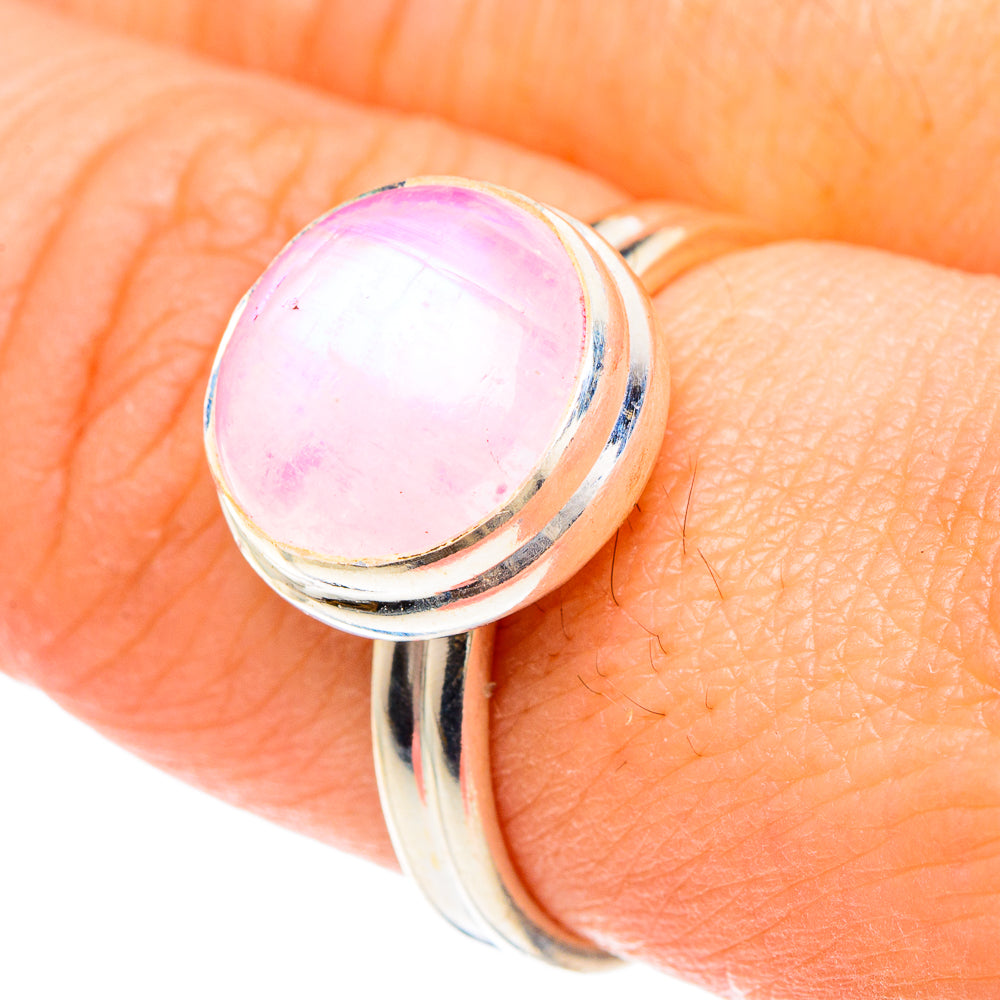 Pink Moonstone Rings handcrafted by Anasilvercos - RING88326