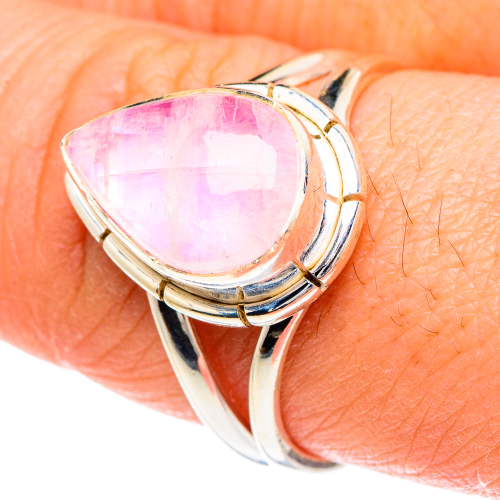 Pink Moonstone Rings handcrafted by Anasilvercos - RING88350