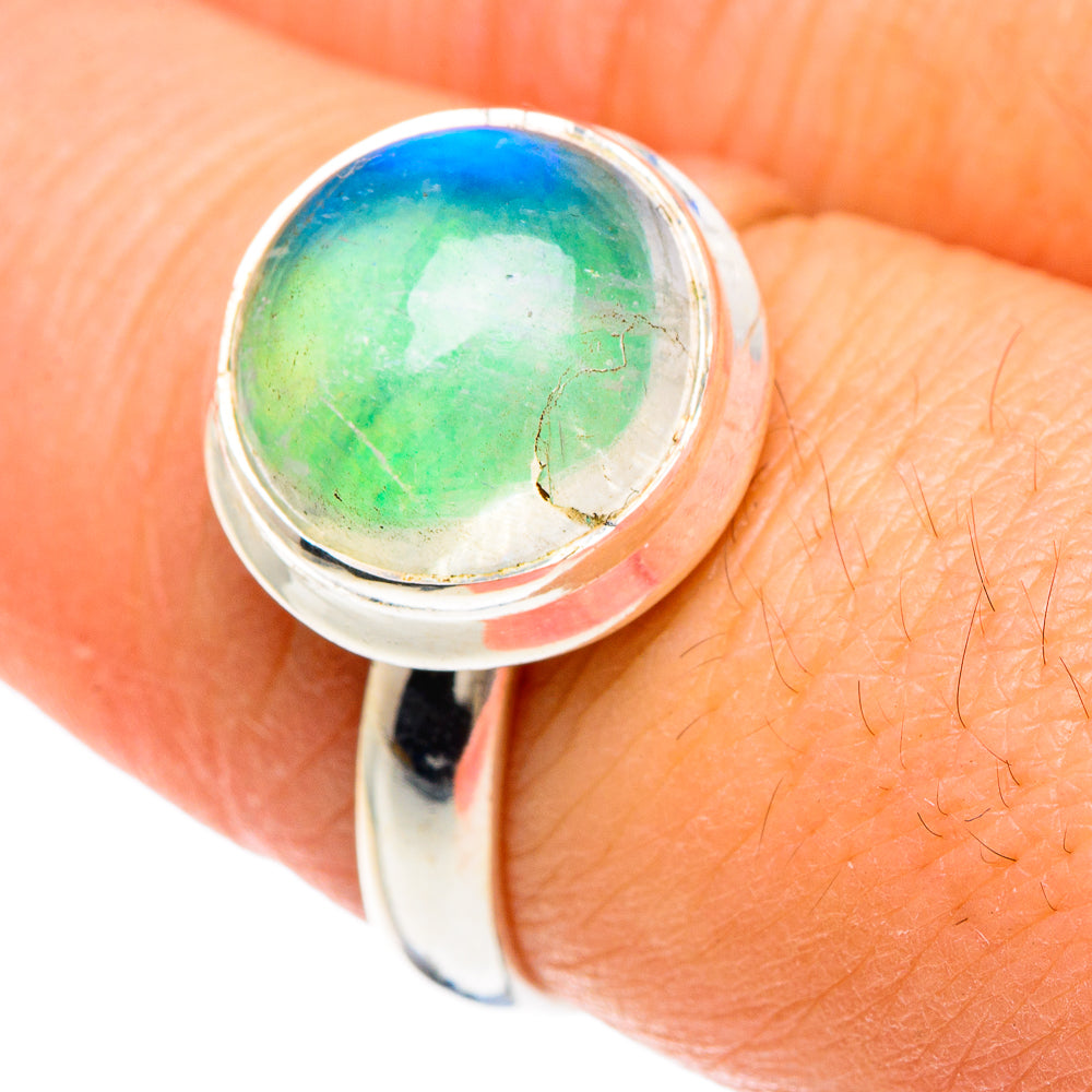 Green Moonstone Rings handcrafted by Anasilvercos - RING88369