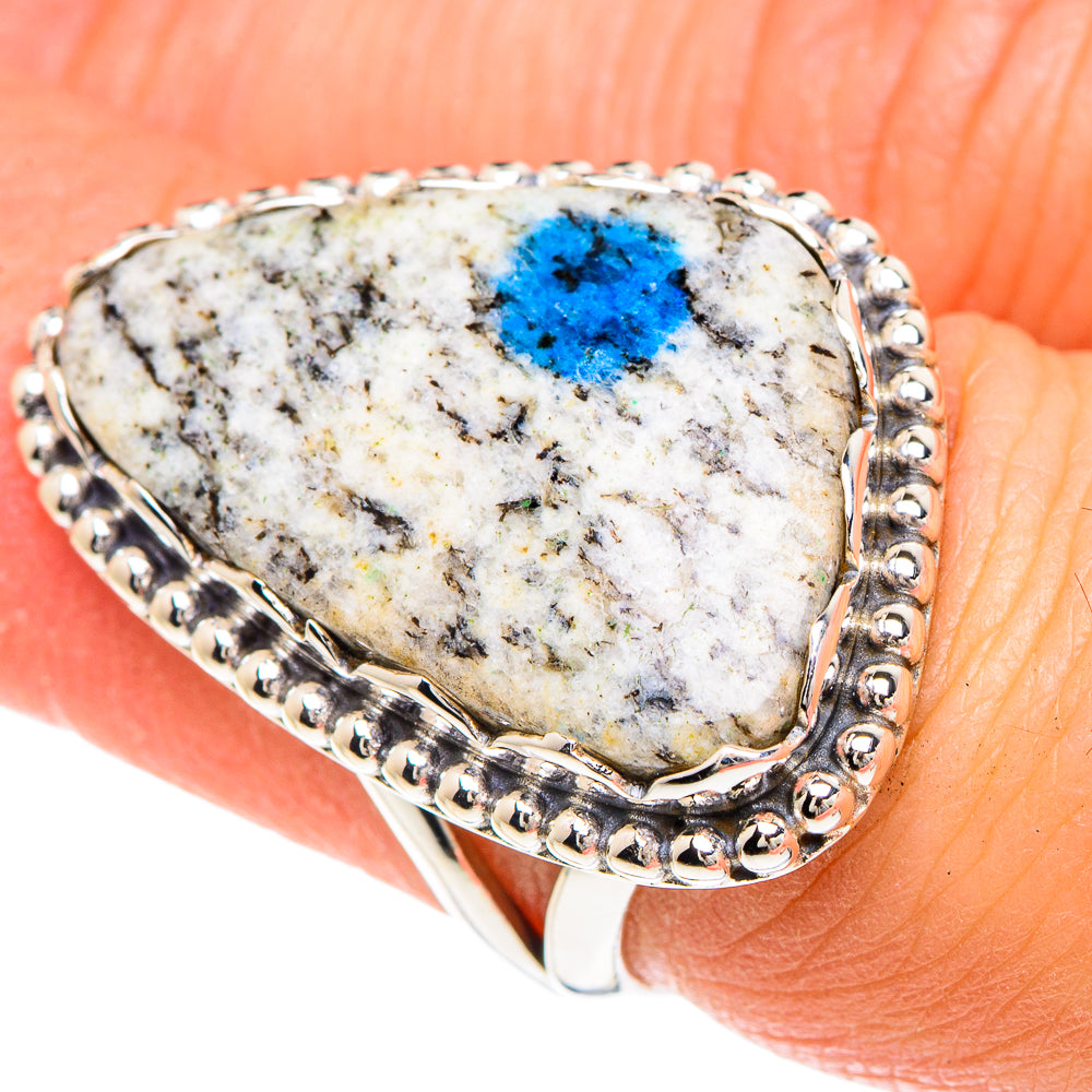 K2 Blue Azurite Rings handcrafted by Anasilvercos - RING88389