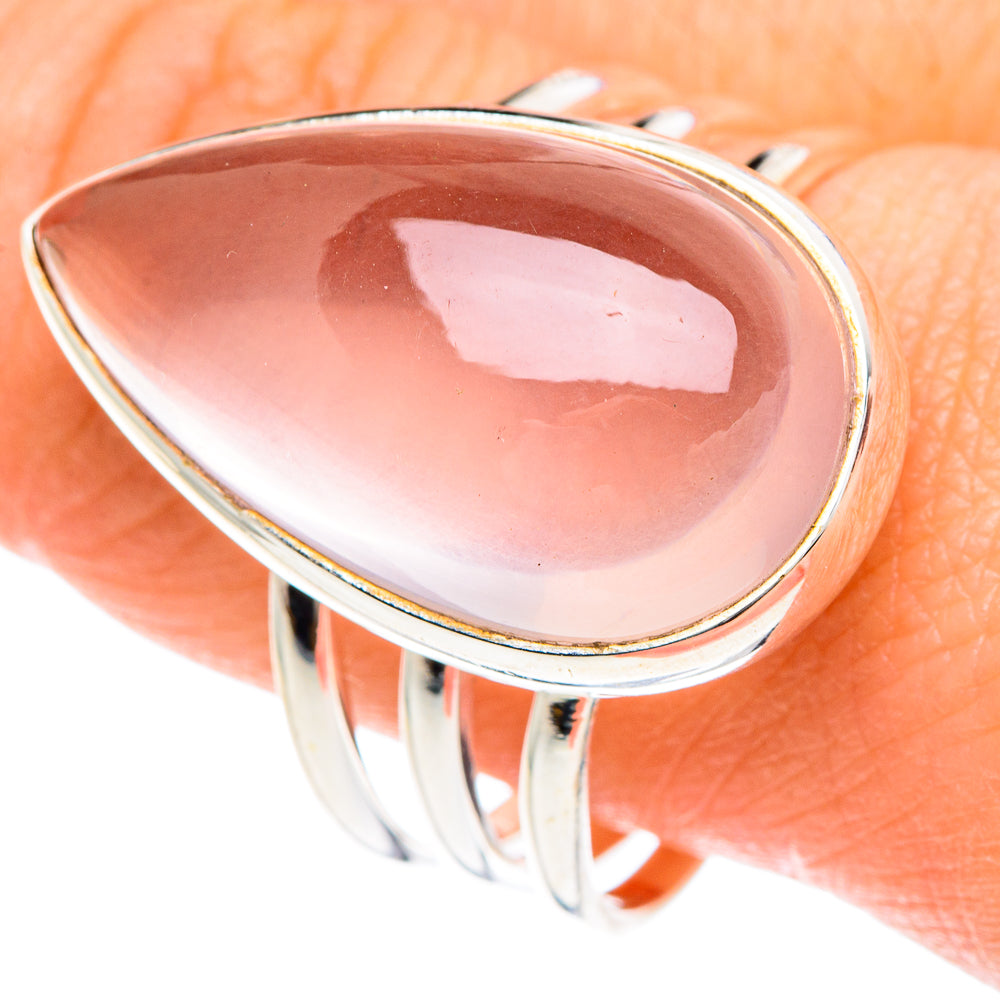 Rose Quartz Rings handcrafted by Anasilvercos - RING88399