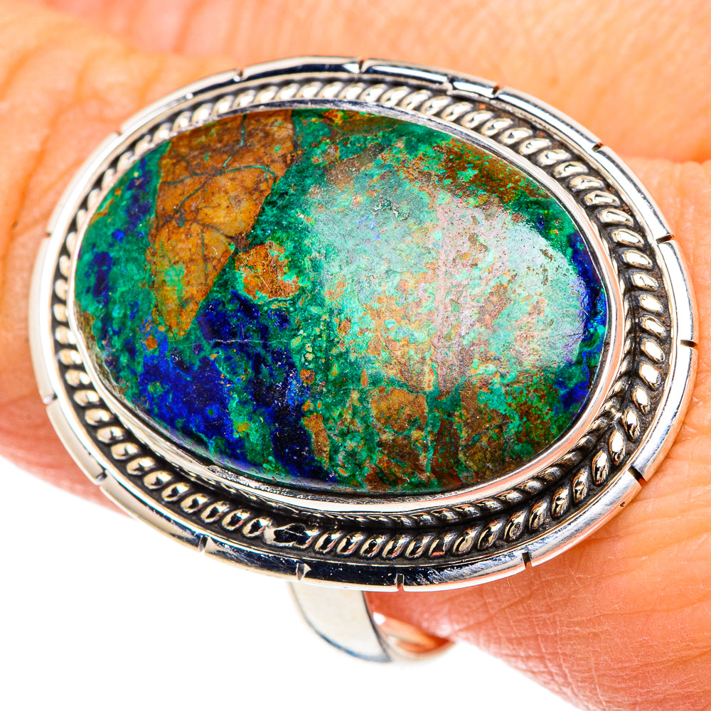 Azurite Malachite Rings handcrafted by Anasilvercos - RING88421