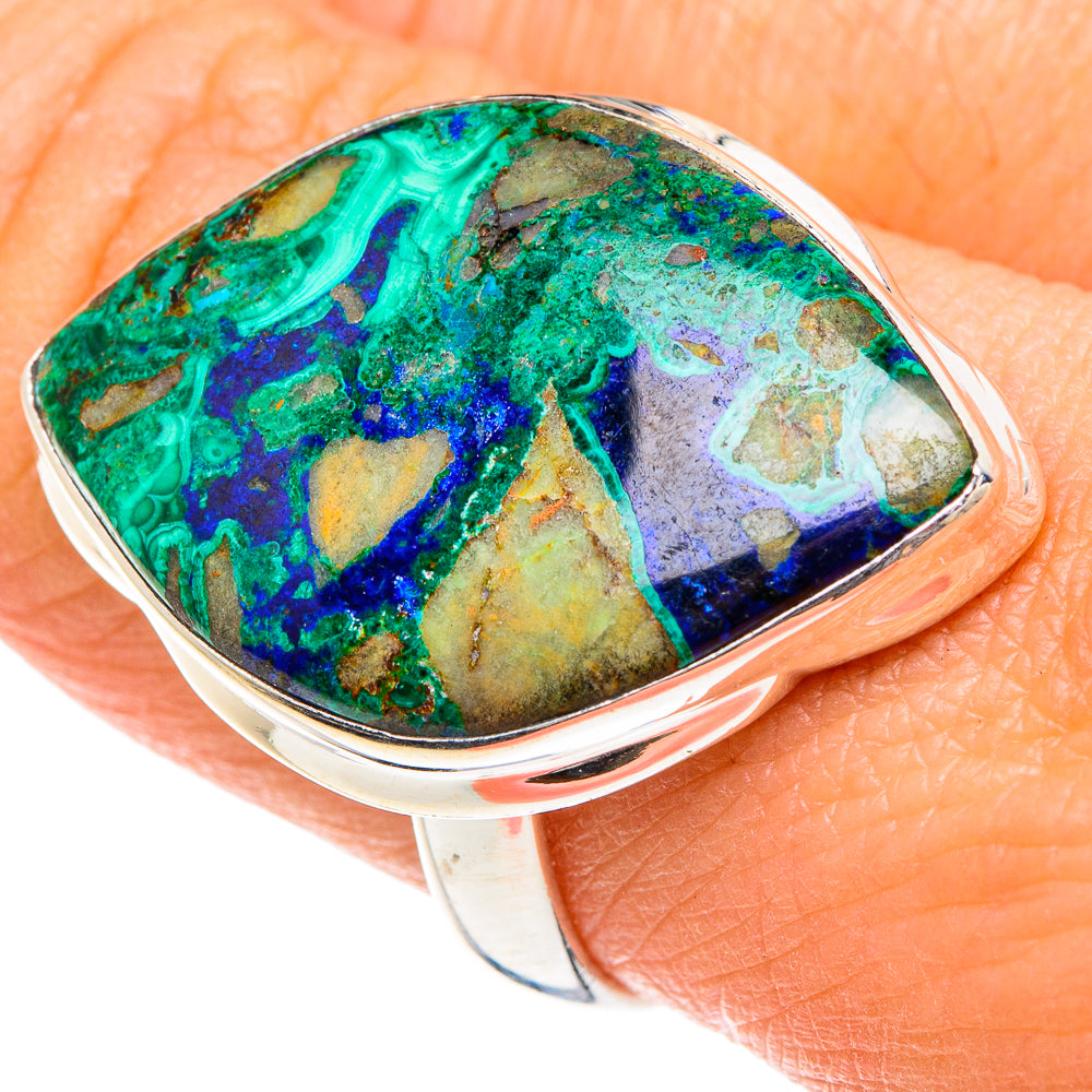 Azurite Malachite Rings handcrafted by Anasilvercos - RING88422