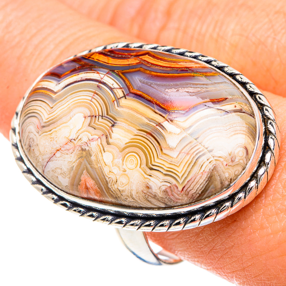 Crazy Lace Agate Rings handcrafted by Anasilvercos - RING88424