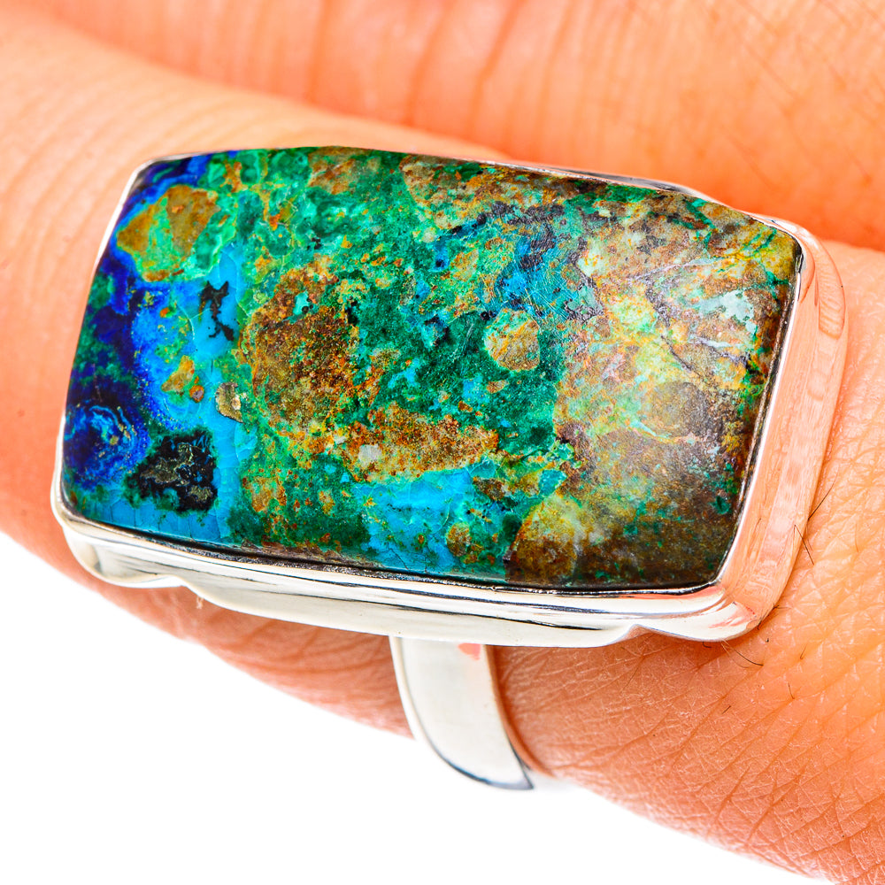Azurite Malachite Rings handcrafted by Anasilvercos - RING88436