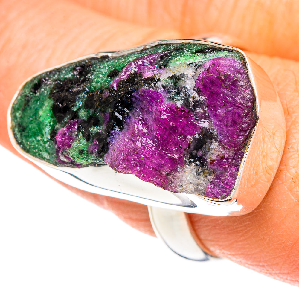 Ruby Zoisite Rings handcrafted by Anasilvercos - RING88437