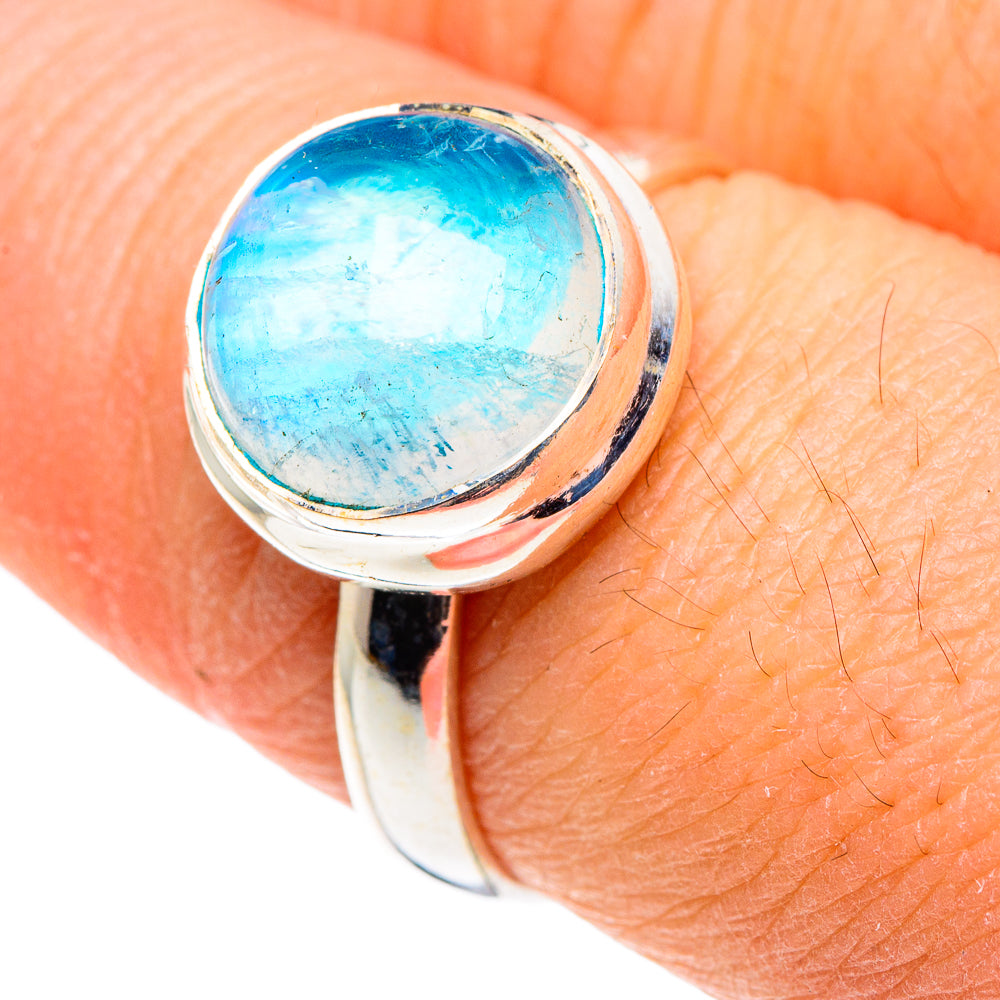 Rainbow Moonstone Rings handcrafted by Anasilvercos - RING88448