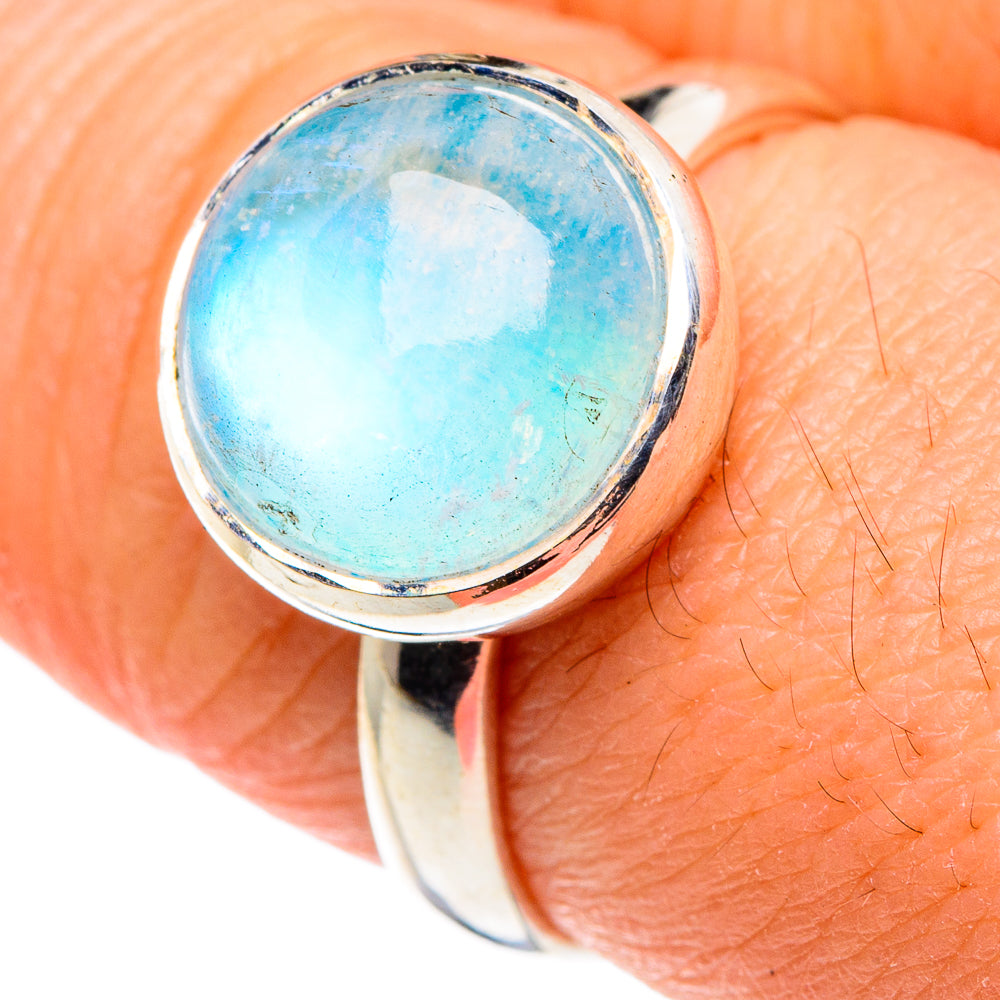 Rainbow Moonstone Rings handcrafted by Anasilvercos - RING88473