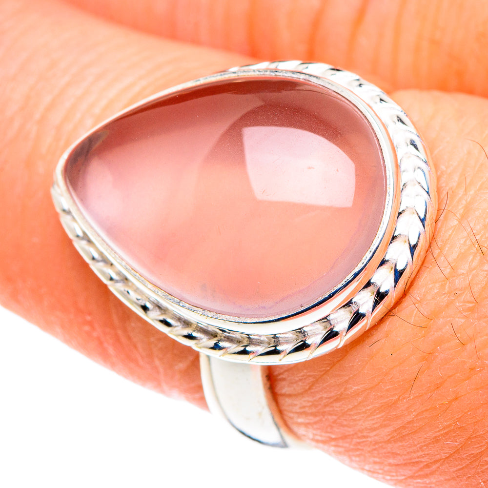 Rose Quartz Rings handcrafted by Anasilvercos - RING88483