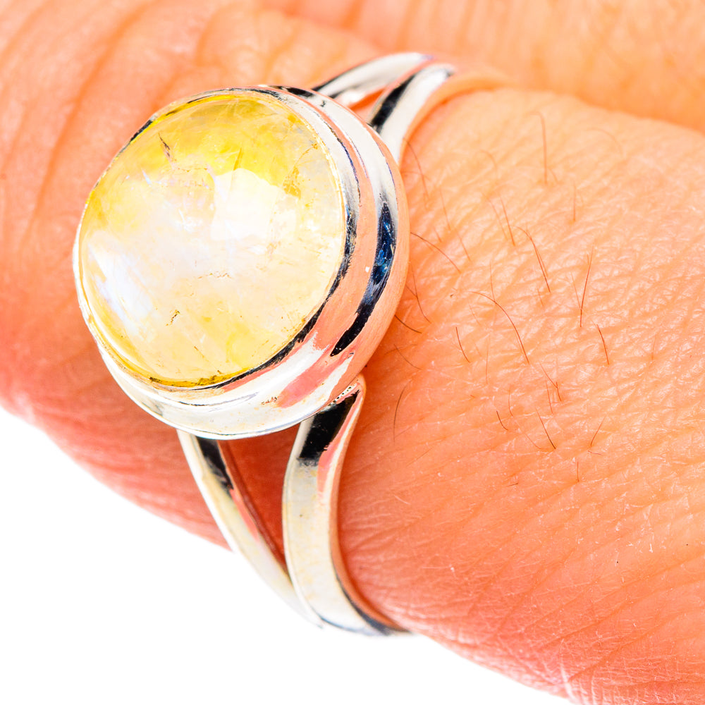 Yellow Moonstone Rings handcrafted by Anasilvercos - RING88494