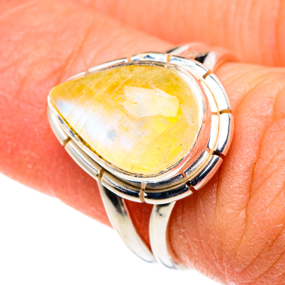 Yellow Moonstone Rings handcrafted by Anasilvercos - RING88568