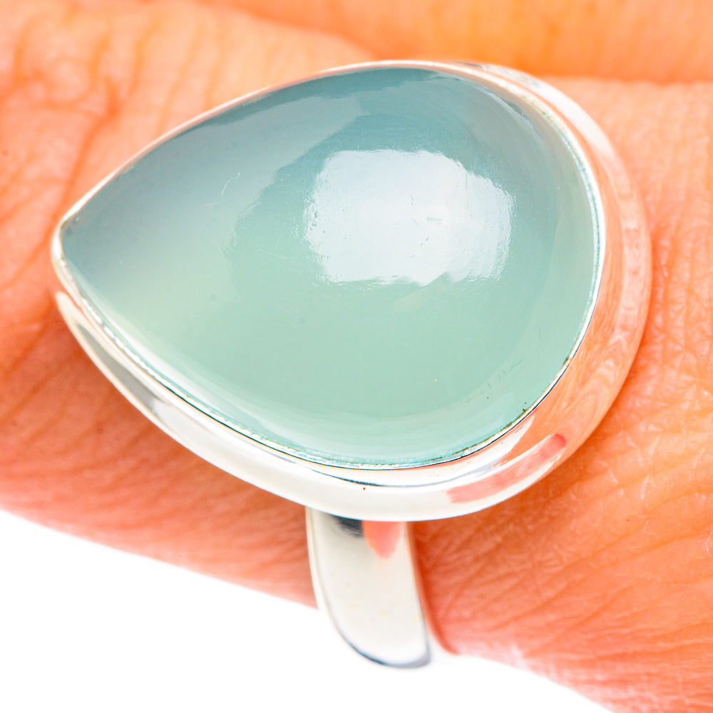 Aqua Chalcedony Rings handcrafted by Anasilvercos - RING88572