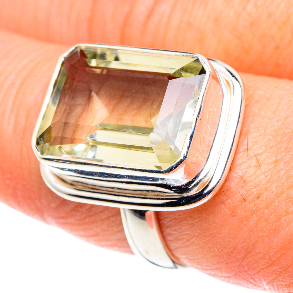 Green Amethyst Rings handcrafted by Anasilvercos - RING88577