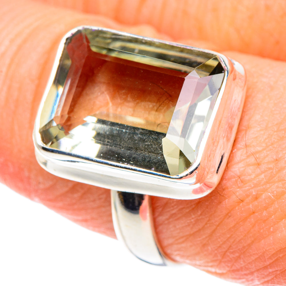 Green Amethyst Rings handcrafted by Anasilvercos - RING88614