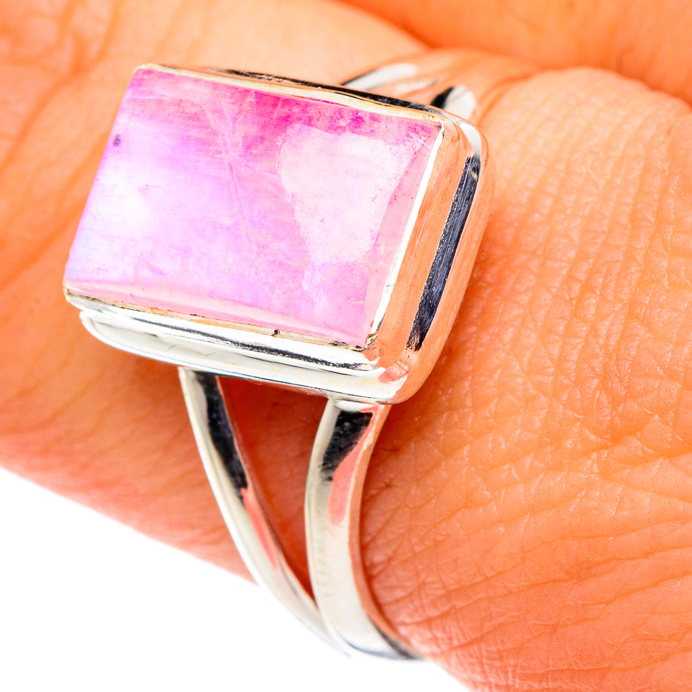 Pink Moonstone Rings handcrafted by Anasilvercos - RING88618