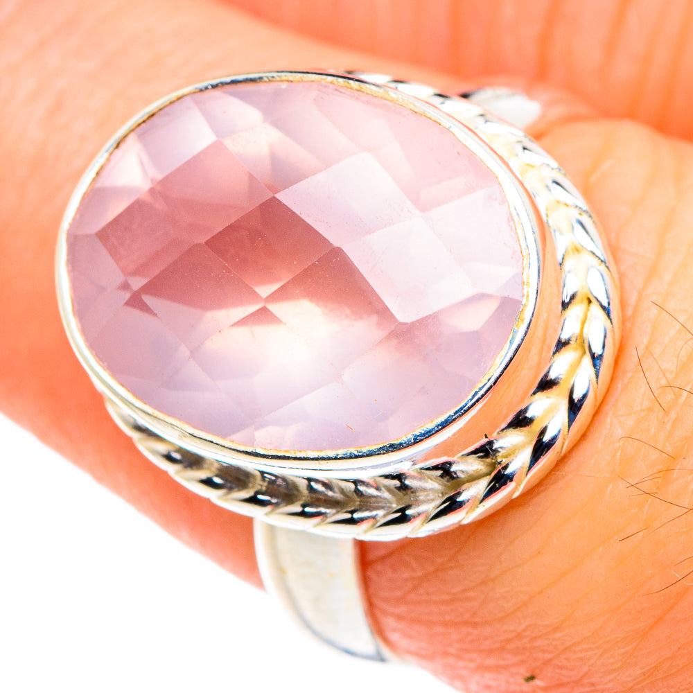 Rose Quartz Rings handcrafted by Anasilvercos - RING88619
