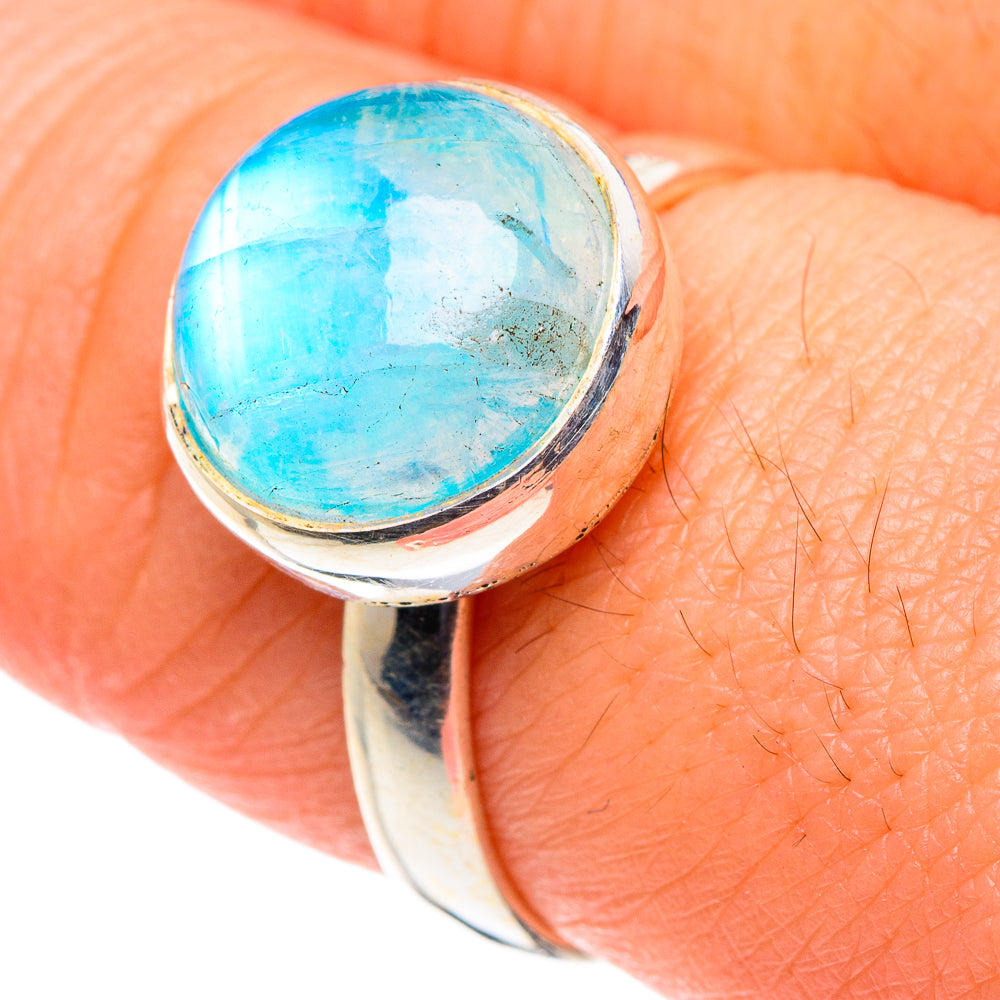 Rainbow Moonstone Rings handcrafted by Anasilvercos - RING88630