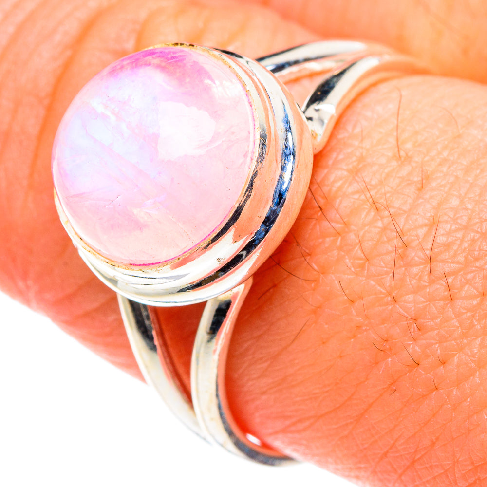 Pink Moonstone Rings handcrafted by Anasilvercos - RING88633