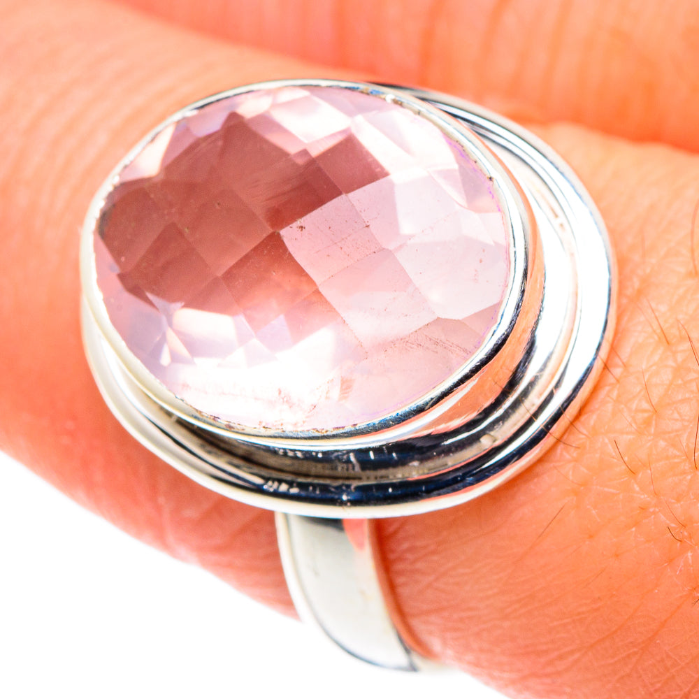 Rose Quartz Rings handcrafted by Anasilvercos - RING88635