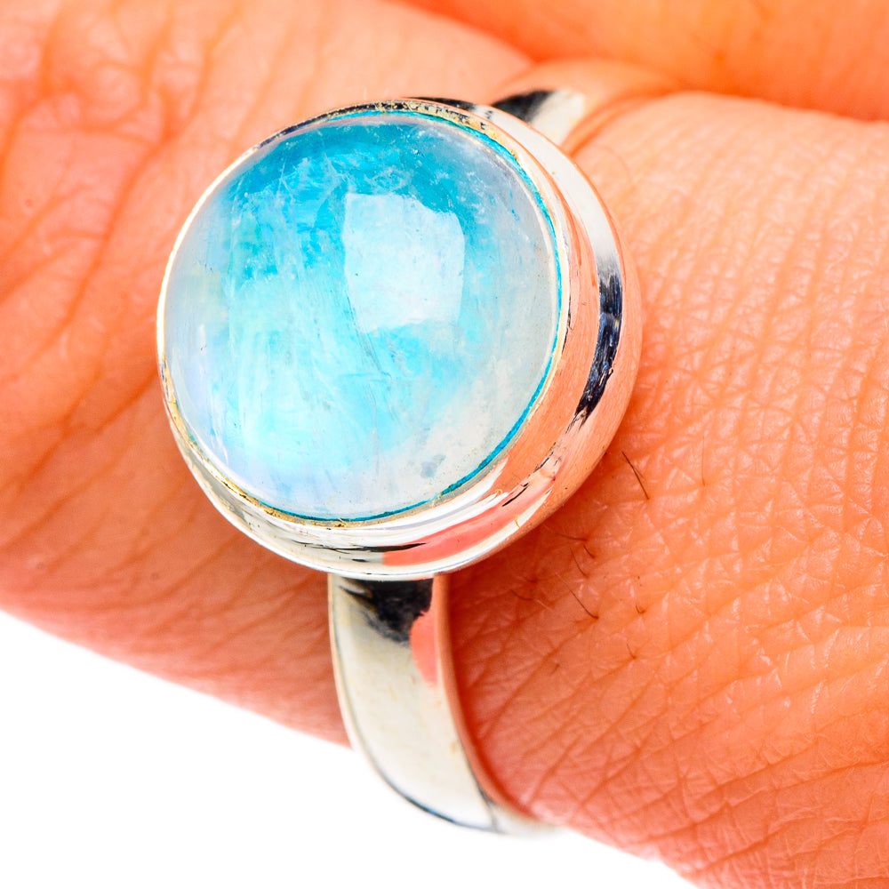 Rainbow Moonstone Rings handcrafted by Anasilvercos - RING88645