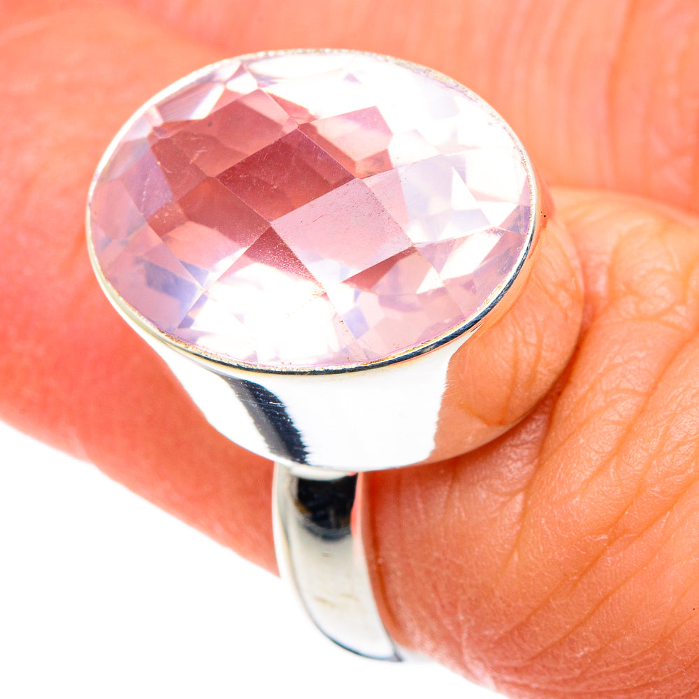 Rose Quartz Rings handcrafted by Anasilvercos - RING88650