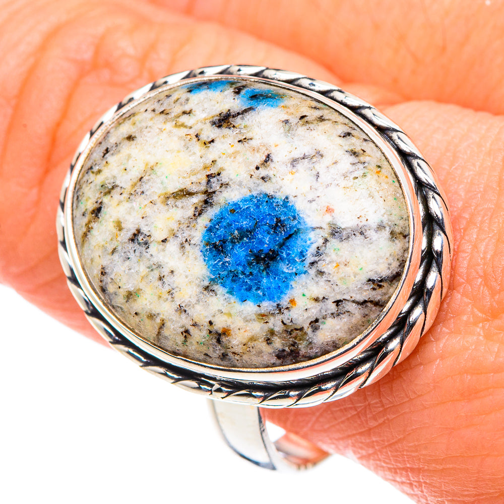 K2 Blue Azurite Rings handcrafted by Anasilvercos - RING88654