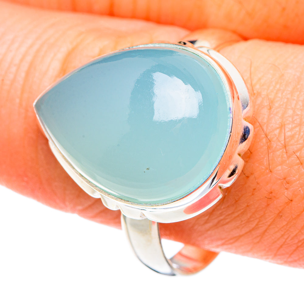Aqua Chalcedony Rings handcrafted by Anasilvercos - RING88655