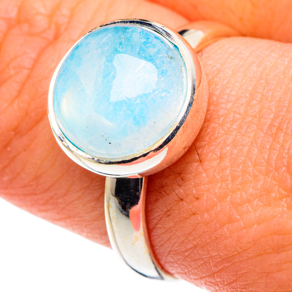 Rainbow Moonstone Rings handcrafted by Anasilvercos - RING88659