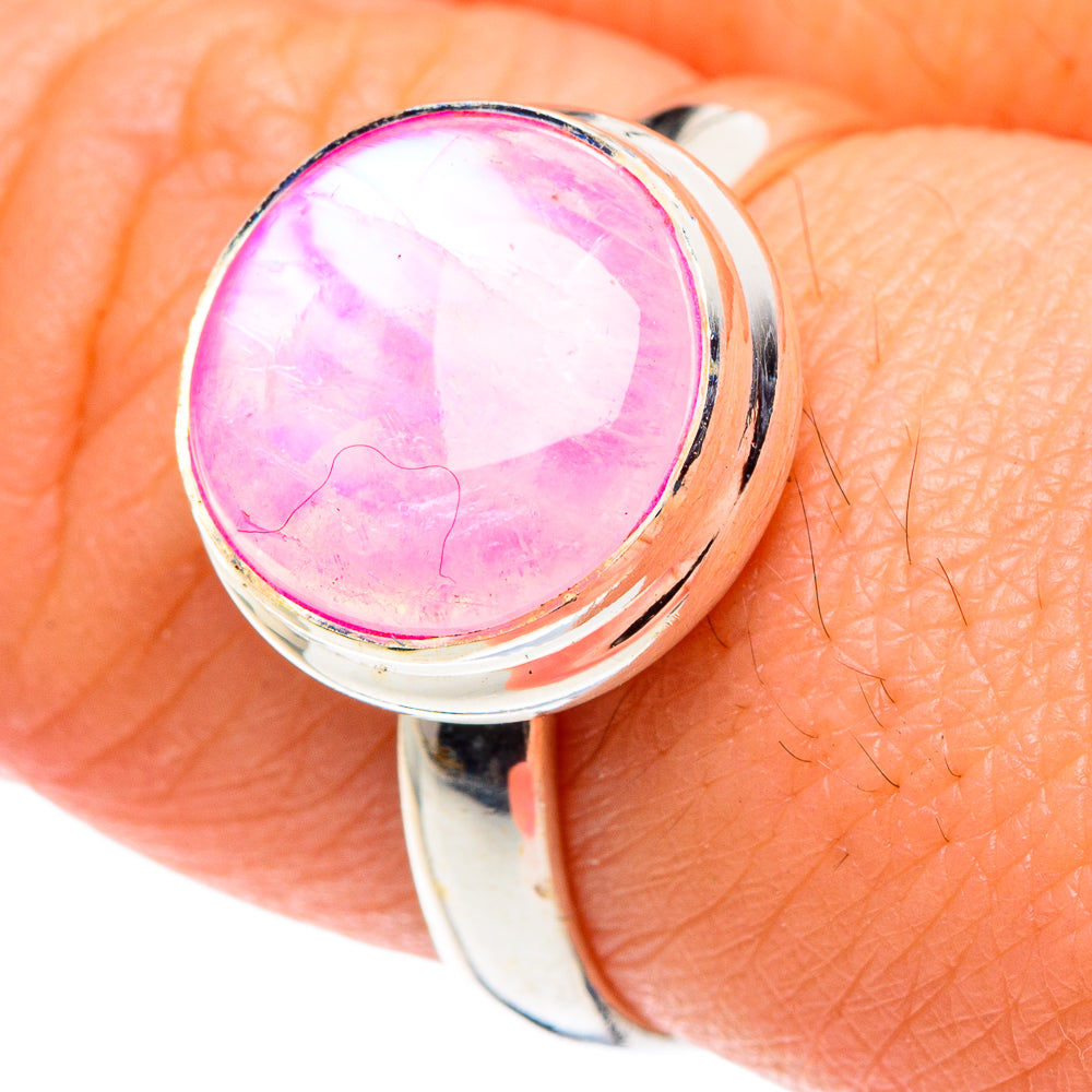 Pink Moonstone Rings handcrafted by Anasilvercos - RING88664