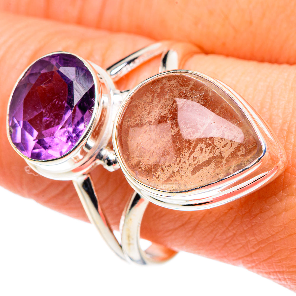 Rose Quartz Rings handcrafted by Anasilvercos - RING88712