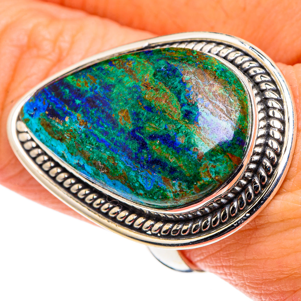 Azurite Malachite Rings handcrafted by Anasilvercos - RING88721