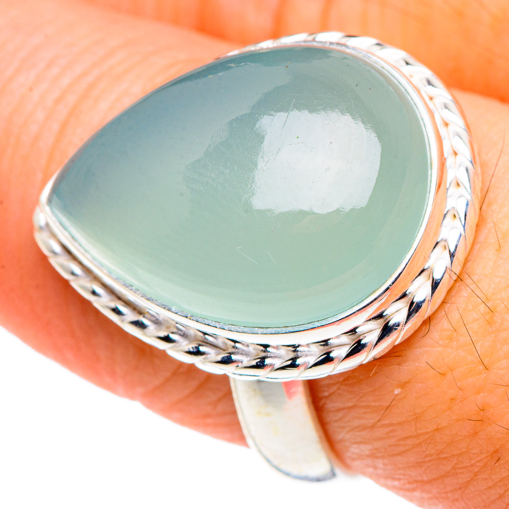 Aqua Chalcedony Rings handcrafted by Anasilvercos - RING88753