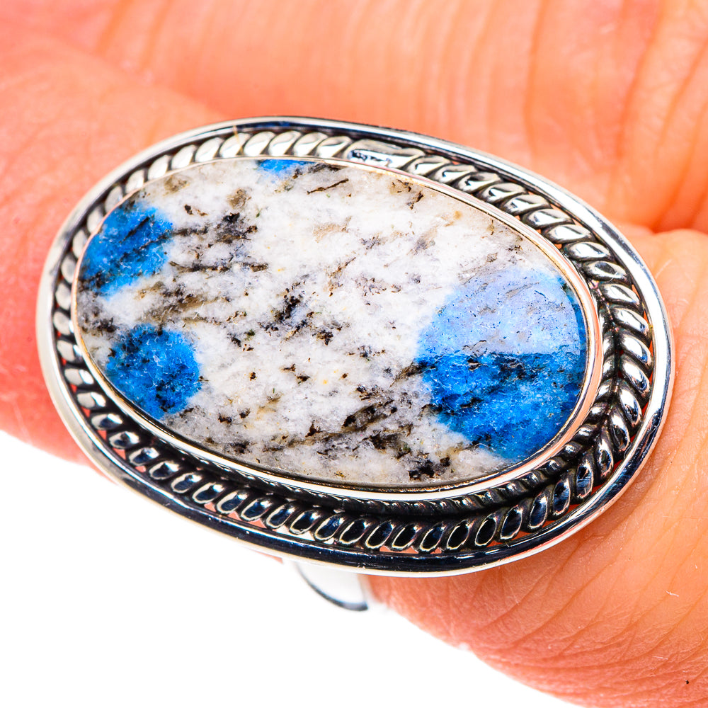 K2 Blue Azurite Rings handcrafted by Anasilvercos - RING88755