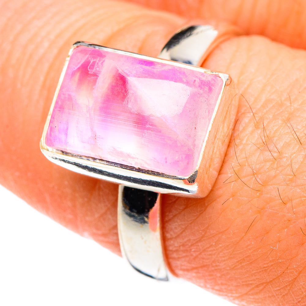 Pink Moonstone Rings handcrafted by Anasilvercos - RING88770