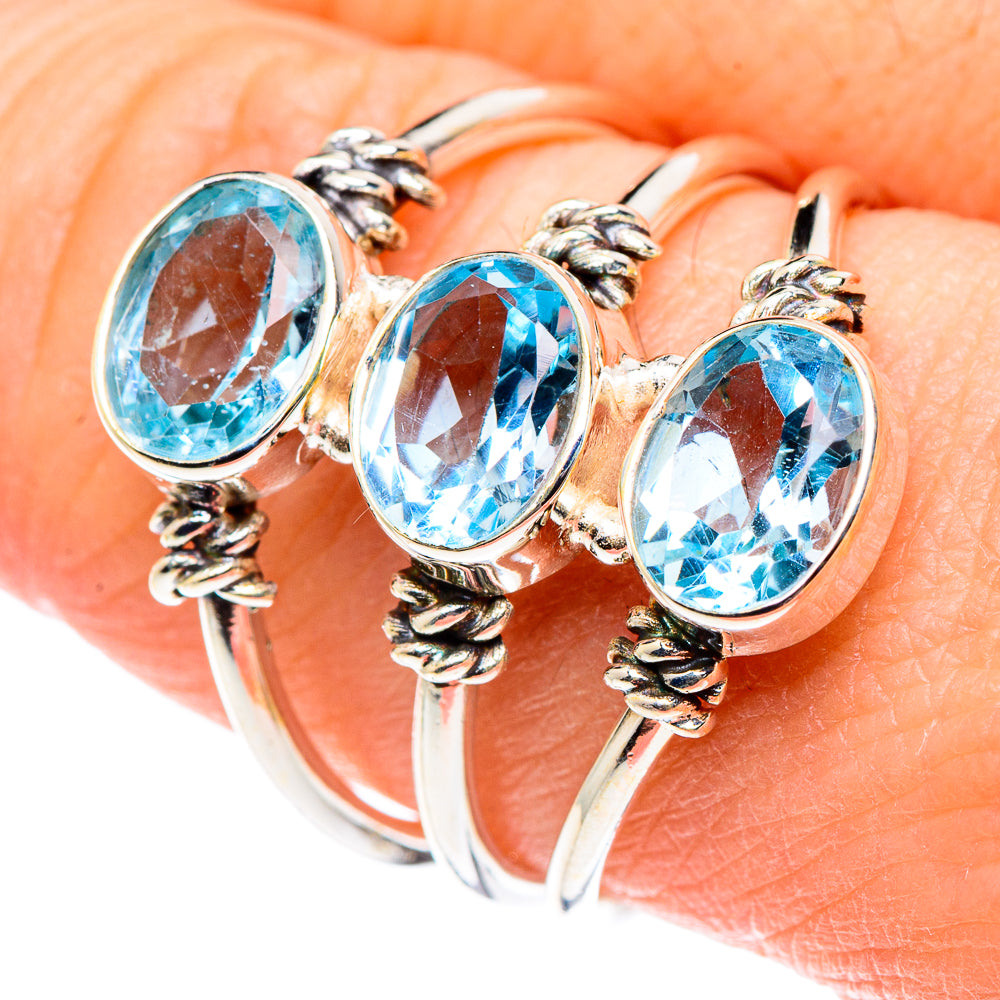 Blue Topaz Rings handcrafted by Anasilvercos - RING88787