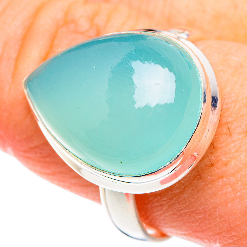 Aqua Chalcedony Rings handcrafted by Anasilvercos - RING88788