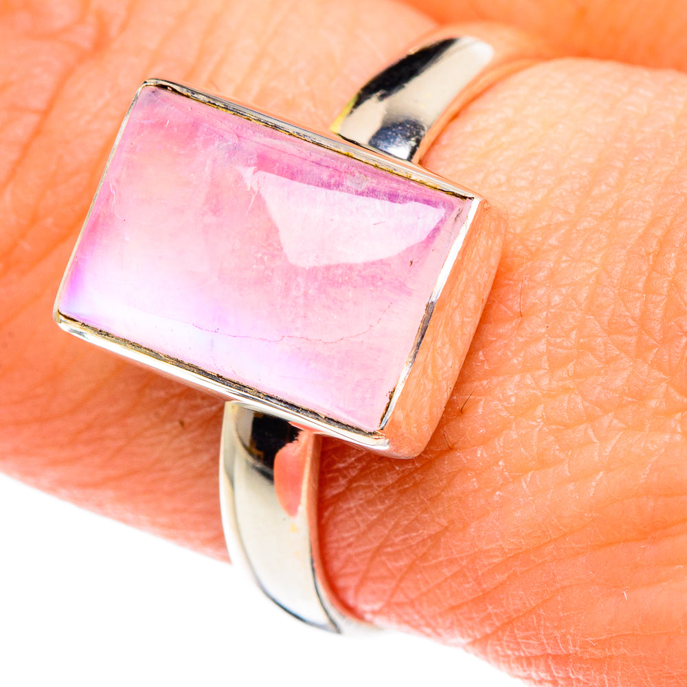 Pink Moonstone Rings handcrafted by Anasilvercos - RING88839