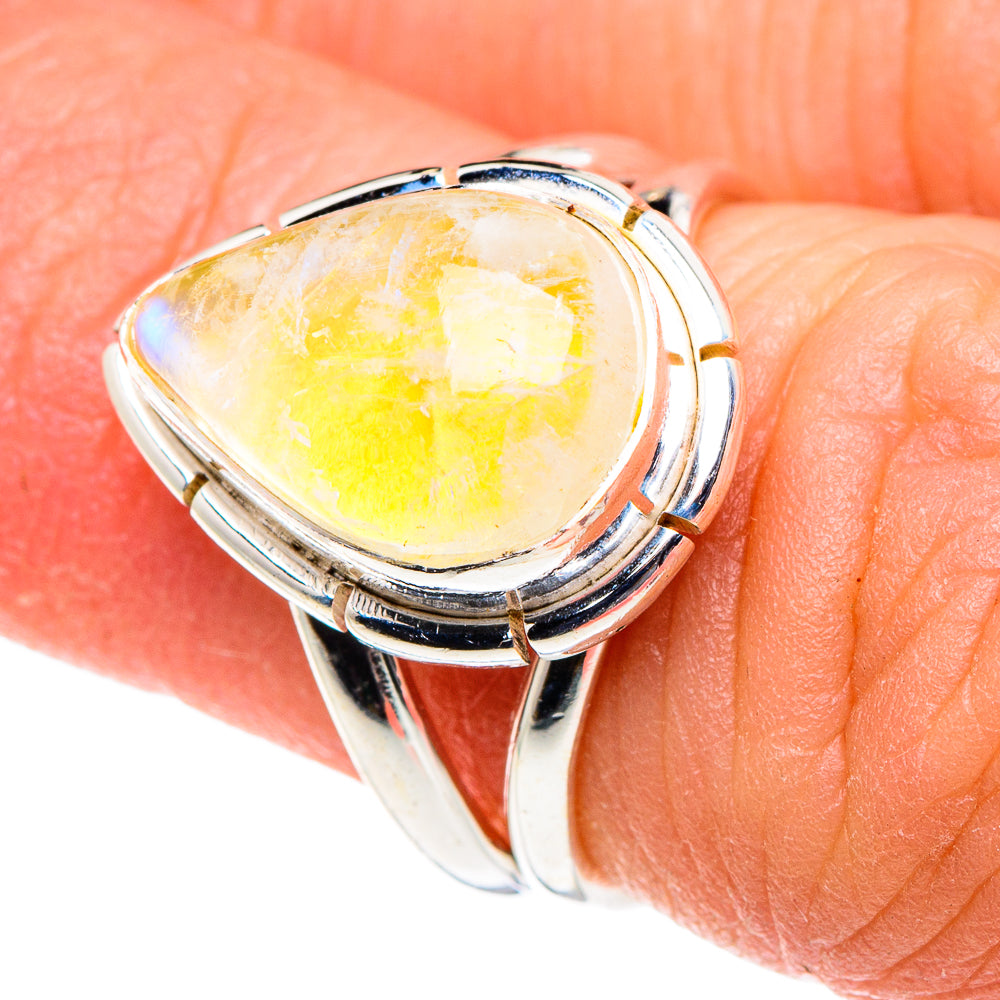 Yellow Moonstone Rings handcrafted by Anasilvercos - RING88852