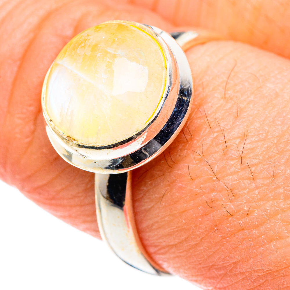 Yellow Moonstone Rings handcrafted by Anasilvercos - RING88884