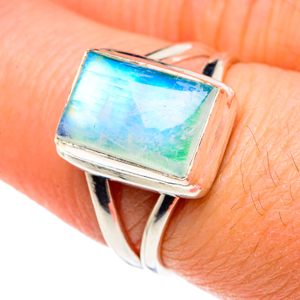 Green Moonstone Rings handcrafted by Anasilvercos - RING88893